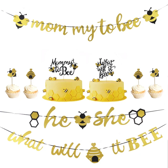 Bee Party Decorations Banner Balloons Cake Topper For Kids Bumble Bee  Birthday Party Decors Supplies Honey Baby Shower Favors - AliExpress