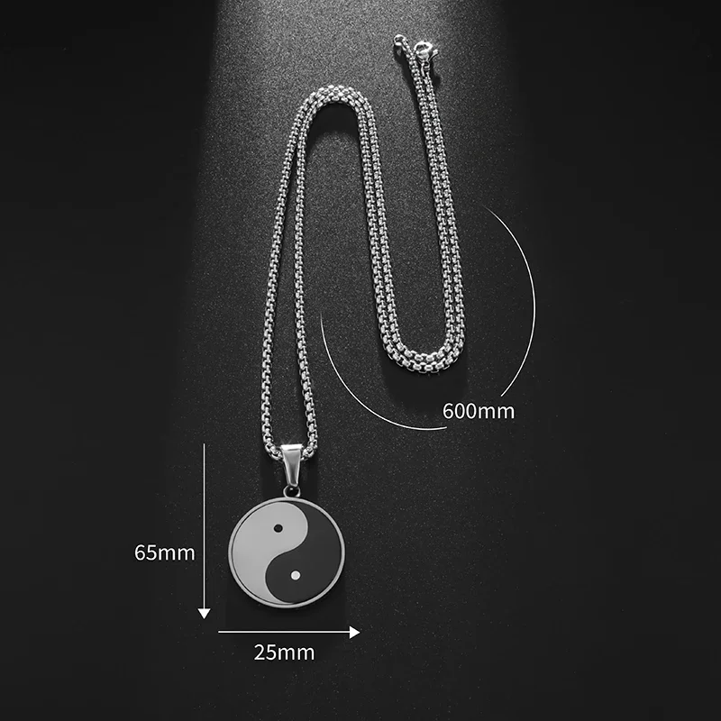 Collana Ciondolo Yin Yang Stile Tai Chi - Unisex, Amuleto Fortuna, Moda Streetwear | Regalo Ideale - Foto 8
