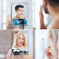 Acrylic shaving anti-fog mirror with built-in shelf Bathroom mirror Daily makeup mirror with stainless steel hook Large size ant - Image 2