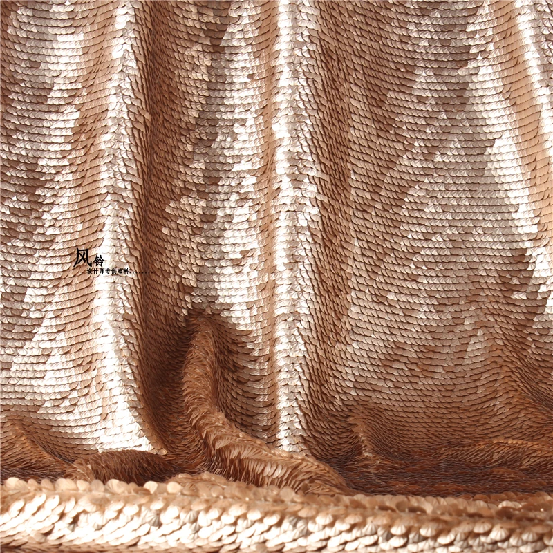Encrypted three-dimensional metal texture fish scale stage sequins high-end mesh clothing fabric