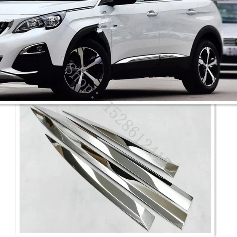 Car styling detector Stainless Steel chrome Side Door Body Cover trim  sticks Strips Molding for Peugeot 3008 3008 GT 2016 -2021 - AliExpress