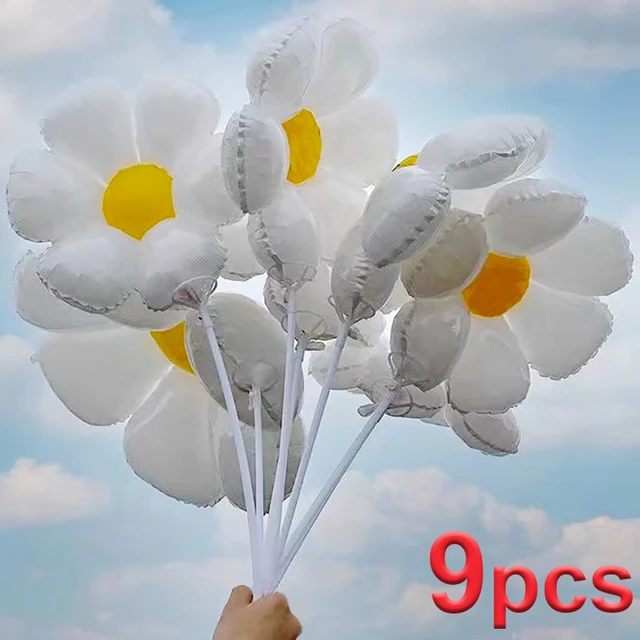 white daisy flower helium balloon sunflower