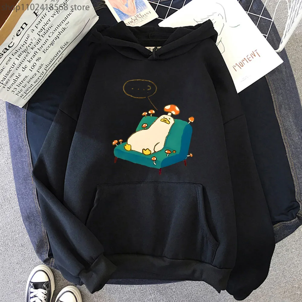 

Cartoon Duck Hoodies Funny Anime Sweatshirts Fleece Warm Casual Long Sleeve Women Clothes Long Sleeve Pullovers Y2k Sudaderas