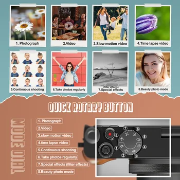 NBD 56MP Digital Cameras for Photography, 4K Autofocus Digital Cameras with 32GB TF Card & 2 Batteries,18X Digital Zoom 6