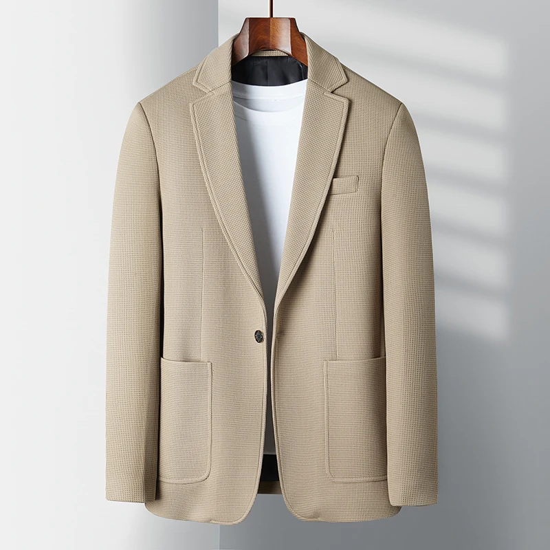 New Business Casual Men Blazer for Autumn and Winter, One Button, Slim, Fashionable and Handsome Single Suit Jacket M-5XL Daily