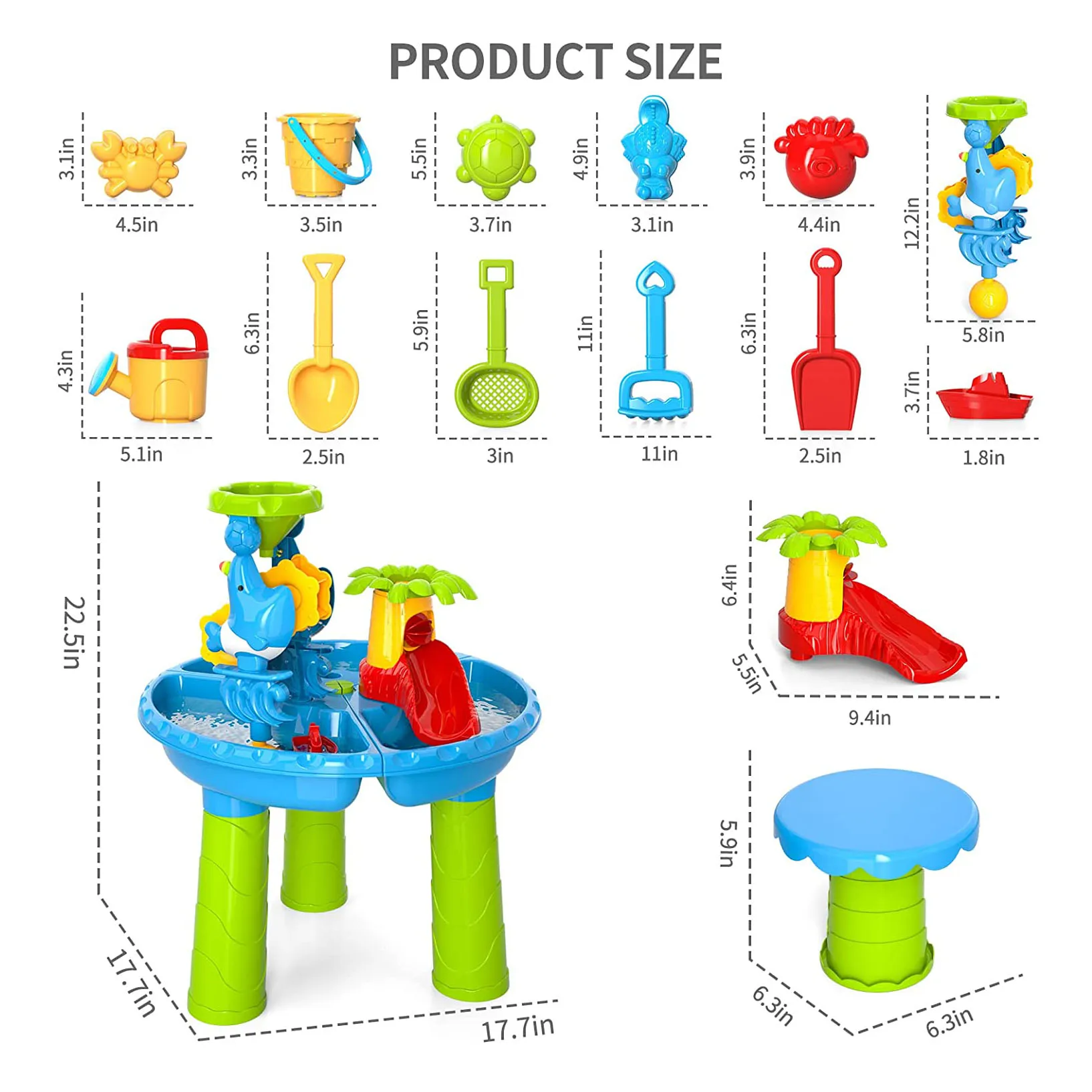 Kids Sand Water Table Toys for Toddlers 3 in 1 Sand & Water Play Table Beach Toy for Kids Table Activity Sensory Play Table Toys 5