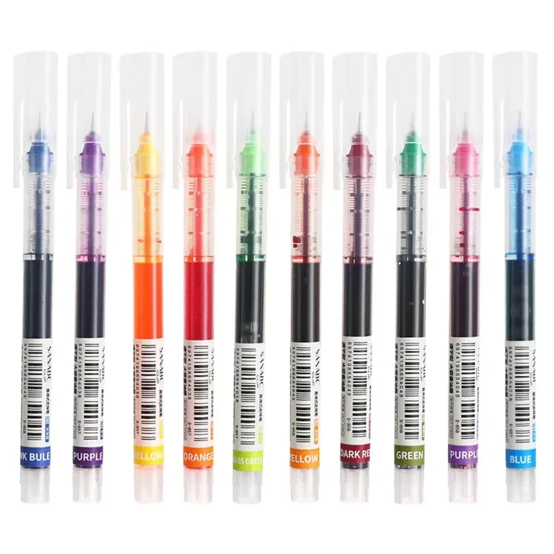 Vibrant Gel Pen Set - 10 Assorted Colors for Smooth Writing and Collectible Stationery Gifts