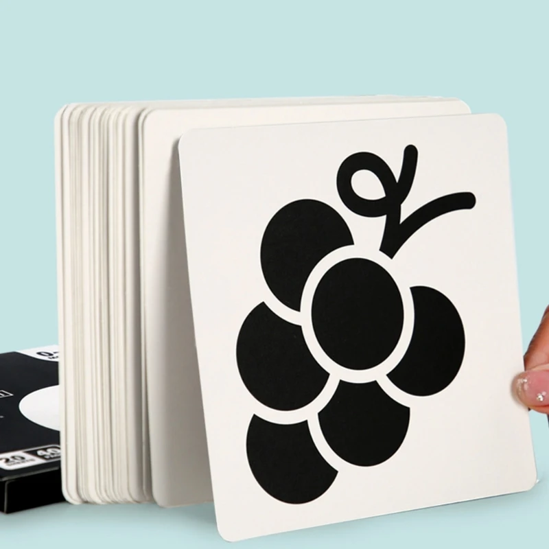Black White Visual Stimulation Baby Visual Stimulation Card Black White Card Newborn High Contrast Baby 4