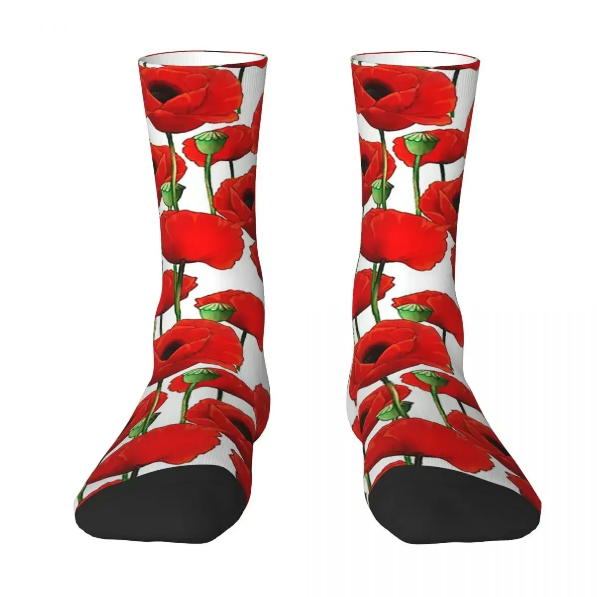 

Всесезонные короткие чулки с маковым узором, носки в стиле Харадзюку, забавные длинные носки в стиле хип-хоп, аксессуары для мужчин и женщин, рождественские подарки