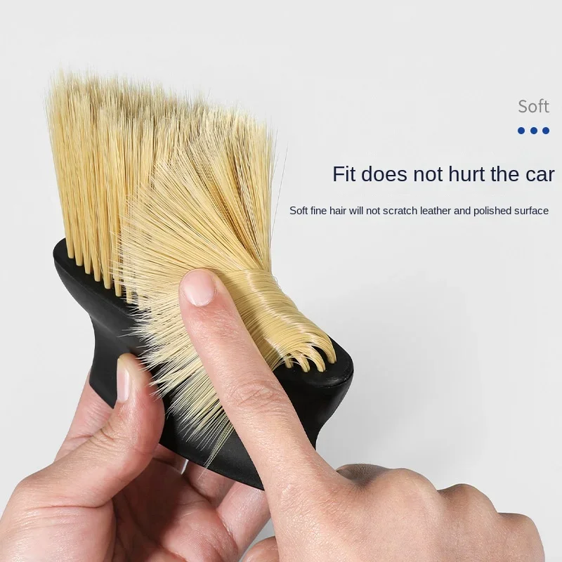 Car Cleaning Brush Long Soft Bristle Detail Cleaning Tool Air Outlet Interior Dust Brush No Scratch Interior Cleaning Tool