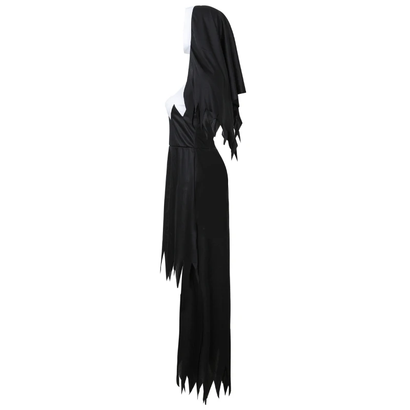 Halloween Terrorist Nun Costume Demon Scary Cosplay Costumes Long Robes Lady Spooktacular Bloody Nun Cosplay Fancy Dress