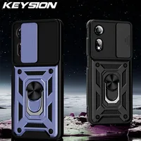 KEYSION Shockproof Armor Case for ZTE nubia Neo 2 5G Slide Camera Lens Protection Ring Stand Phone Back Cover for nubia Neo 2 5G