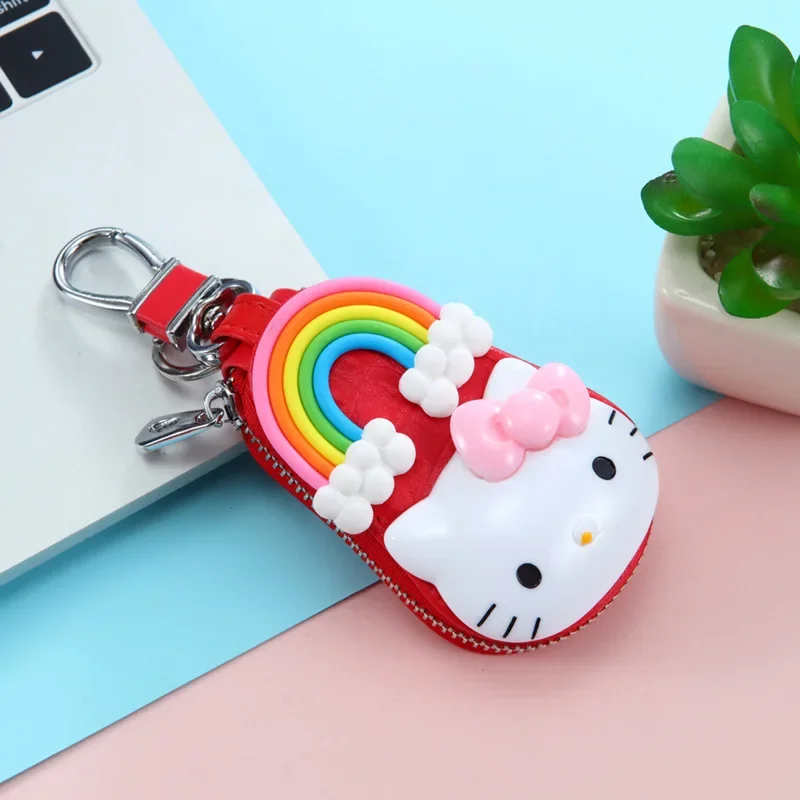 

Kawaii подлинный Sanrio Автомобильный ключ, брелок Kuromi Hello Kitty, мультфильм, анти-ношение, Автомобильные украшения, аксессуары, милый аниме, фестиваль, подарок