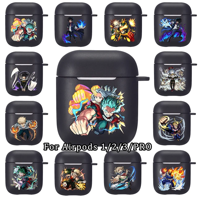 Anime My Hero Academia Silicone Case for Apple Airpods 1 2 Cases Soft Black Airpods Earphone