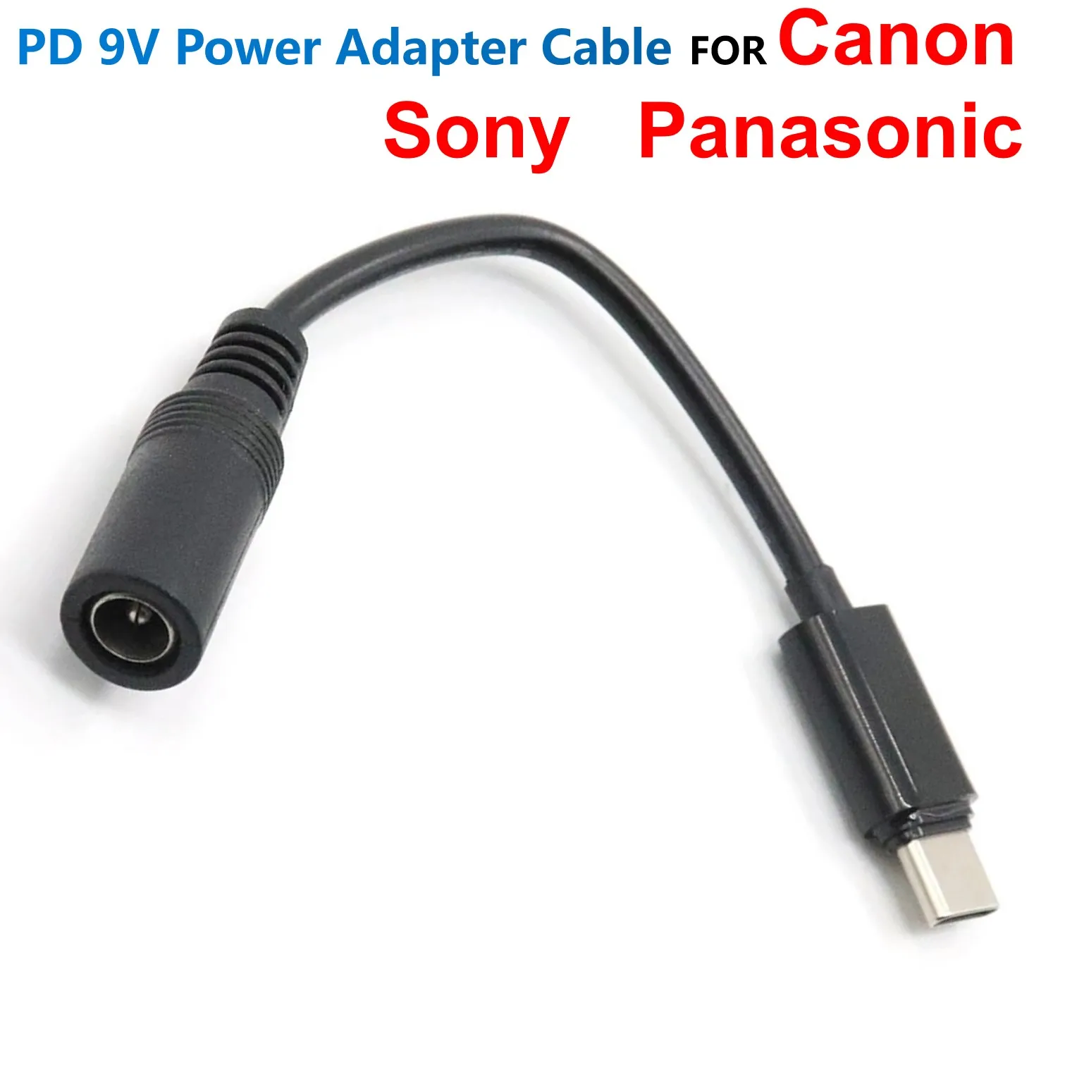 

PD 9V Power Adapter Cable USB C To Female DC 5.5 x 2.1mm/2.5mm For Male LP-E6 DR-E18 DMW-BLF19 BLC12 NP-FZ100 FW50 Dummy Battery