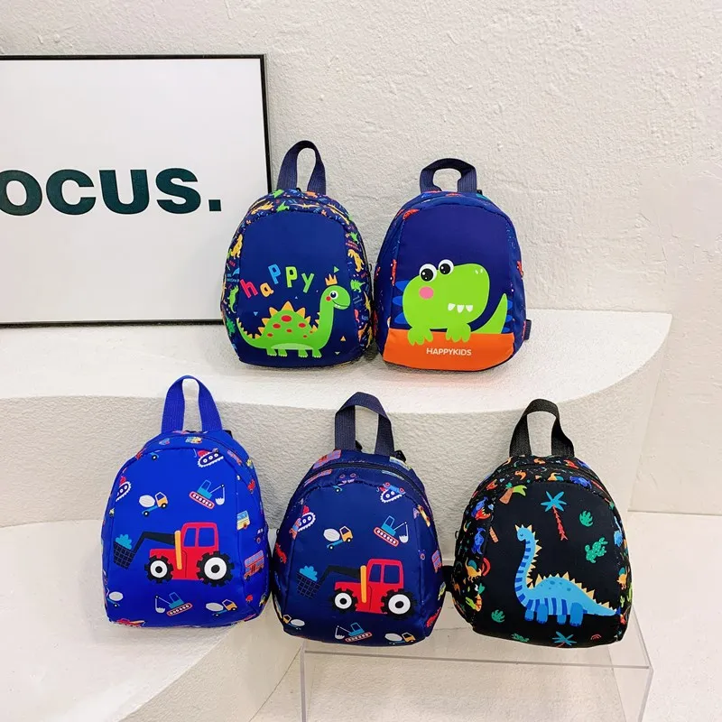 Fashionable Cartoon Dinosaur Backpack for Children in Kindergarten with Snack Storage Bag, Cute and Practical Kids Schoolbag 1