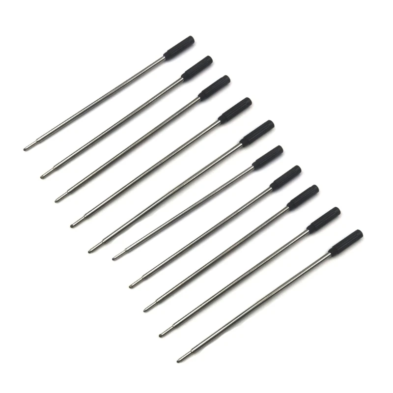 10PCS Metal Pen Refills Blue Black Ink Refills 115mm Replacement Ballpoint Pen Refills 1mm Tip Pen Refill 2
