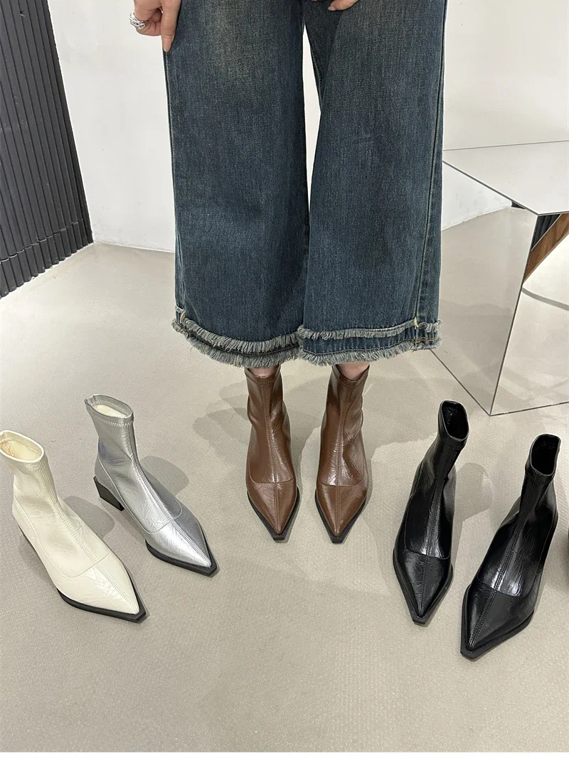 靴 melt the lady pointed skinny short boots melt the lady pointed skinny short boots