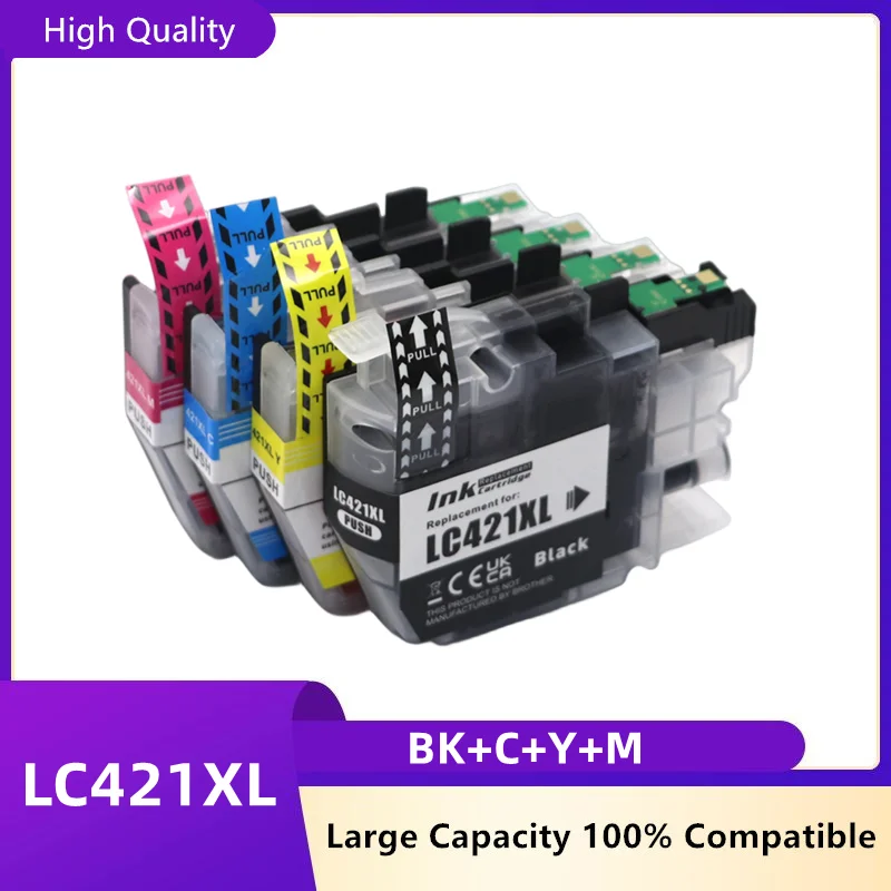 Cartucho de Tinta da Impressora de Alta Capacidade Compatível para Brother Dcp-j1050dw Mfc-j1010dw Lc421xl Lc421 421xl