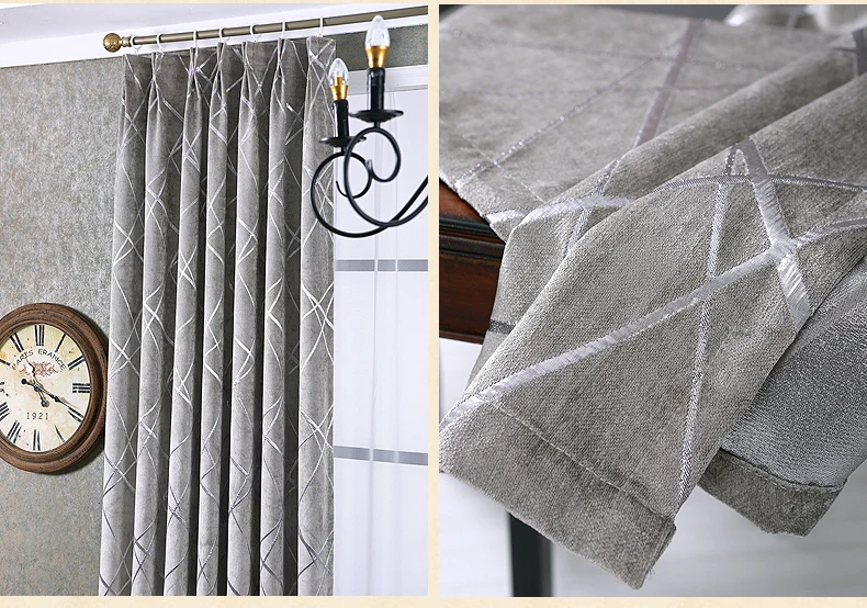 2022 Solid Color Curtains Simple Modern Luxury High-end Living Room Chenille Jacquard Custom Finished Bedroom Blackout Curtains