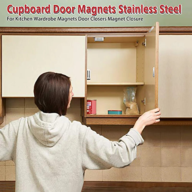 6pcs ultra-thin drawer magnetic door closer with screws and screwdriver, cabinet door magnetic closer magnet