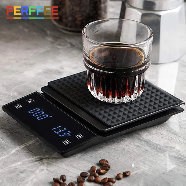 Glass digital coffee scale with timer