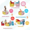 Kids Sofa Seating Set Convert to Table and 4 Chairs Colorful Stools for Toddlers Soft Foam Play 8 PCs Set for Classroom 4