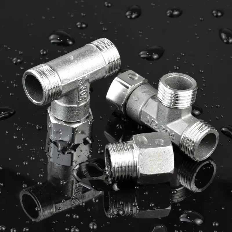G1/2in T-Valve Toilet Diverter Valve T Adapter Three-way Water Pipe Splitter Diverter Valve Bath Bidet Sprayer Shower Fitting
