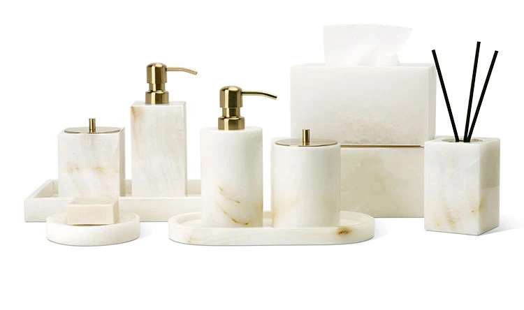 Bathroom vanity tray and accessories