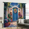 2pcs, spring summer Curtains Mexican Cactus Garden Prints Light Filtering Curtains Durable 100% Polyester Fabric Art Deco 6