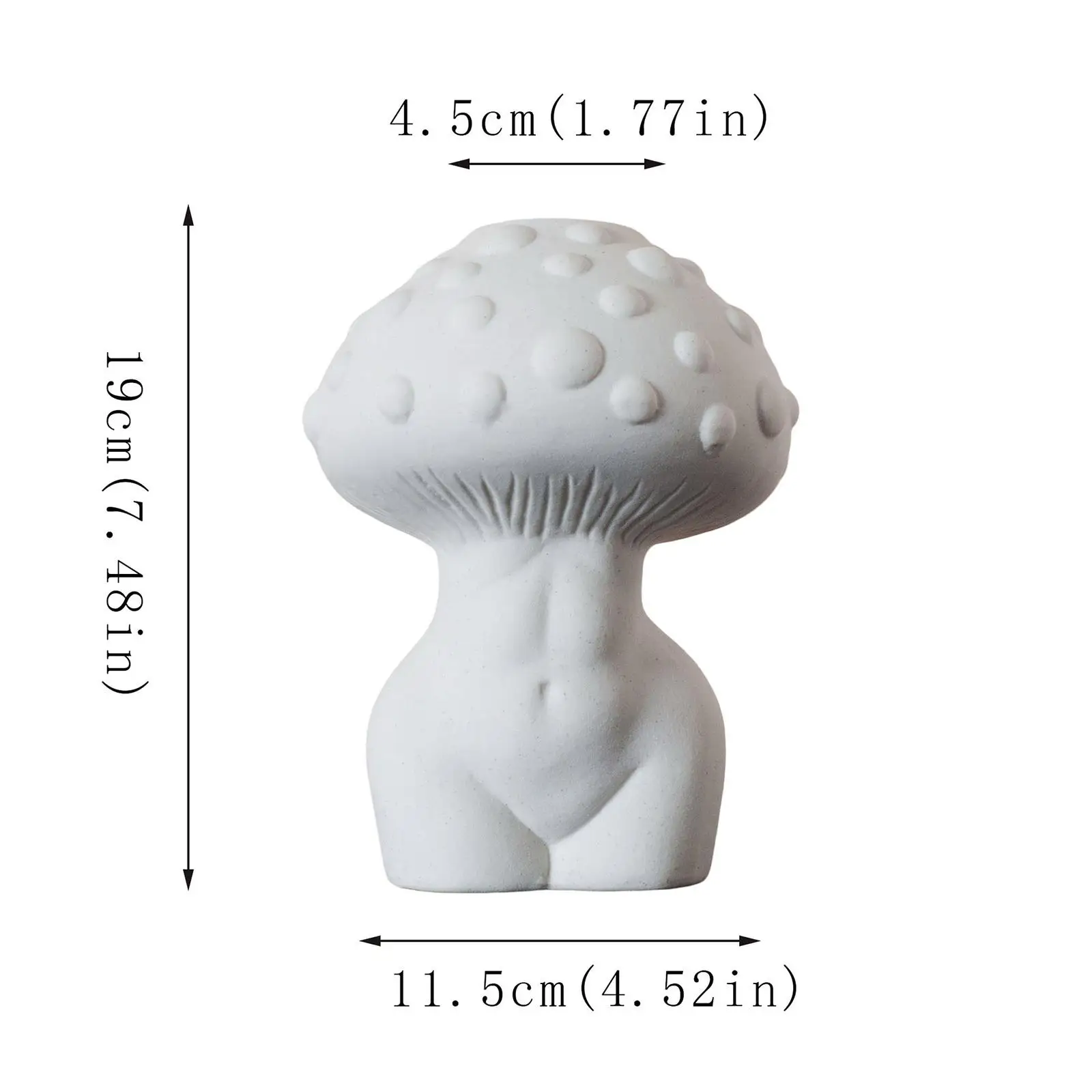 Mushroom Lady Body Vase Planter Vase Collection Smooth Art Crafts Flowerpot for Bookshelf Farmhouse Birthday Party Outdoor