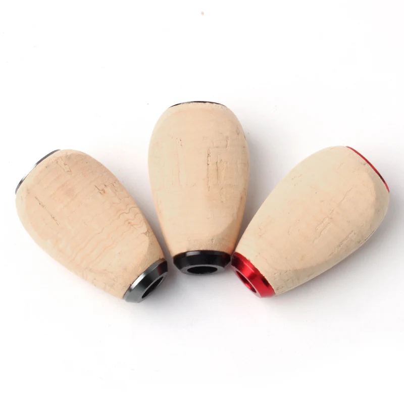 kawa Fishing Reel Handle Soft Wooden New Knob For D/S Reel Include 2pcs Bearing length 41mmWeight 7.4g/pc DIY Reel KnobAccessory