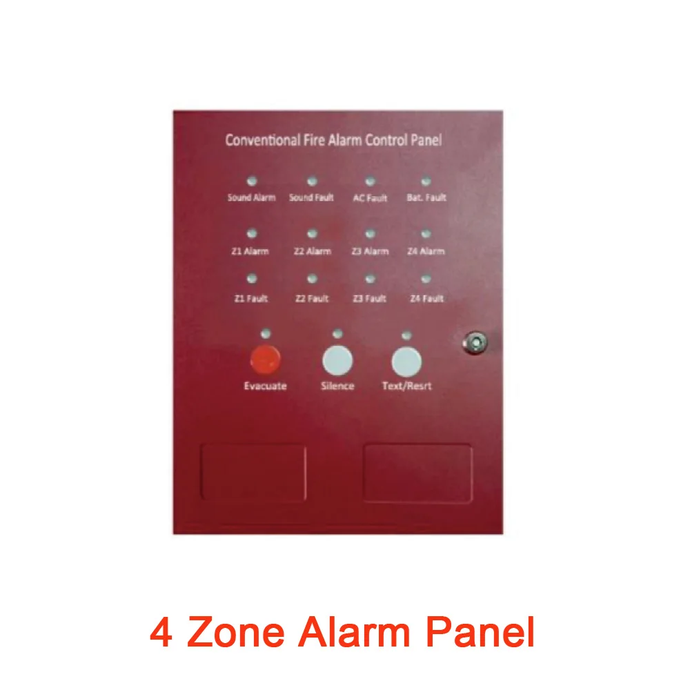 Conventional Fire Alarm Control Panel With Smoke Detector And Heat Detector Emergency Call Point Button Not Addressable