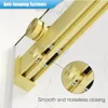 56-60” x 76” Frameless Shower Door, 5/16"Clear SGCC Tempered Glass, Bathroom Dual Sliding Shower Doors, Brushed Gold Shower Door 5