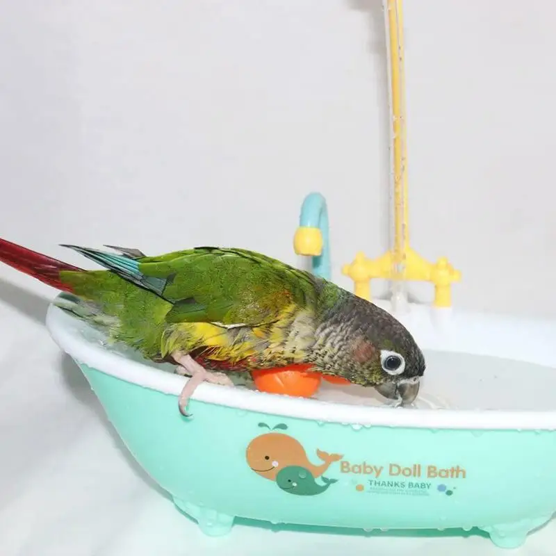 Pet Bath Tub For Bird Parrot Automatic Bathtub Bird Shower Bathing Tub Shower Feeder Bowl For Pet Parrot Birdbath Supply