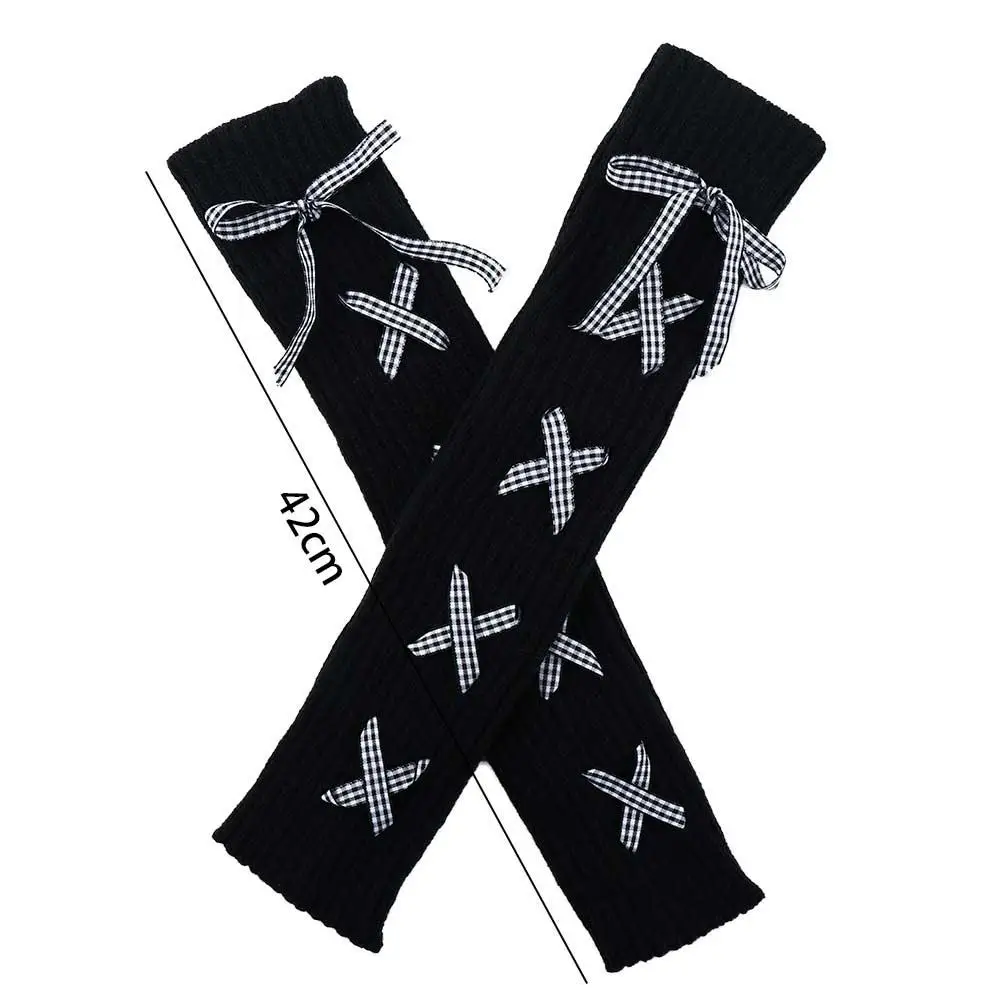 Children Leg Warmers Autumn Winter Wool Leg Warmers Japanese JK Bow Bandage Socks Cute Sweet Lolita Cosplay Foot Cover Girl Knee Protection