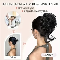 Chignon synthétique élégant bouclé en caoutchouc élastique, moelleux, facile à coiffer, adapté à un usage quotidien 5