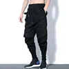 Tactical Functional Cargo Trousers Men Hip Hop Streetwear Elastic Waist Pants Joggers Irregular Multi-pocket Pant Black WB520 1