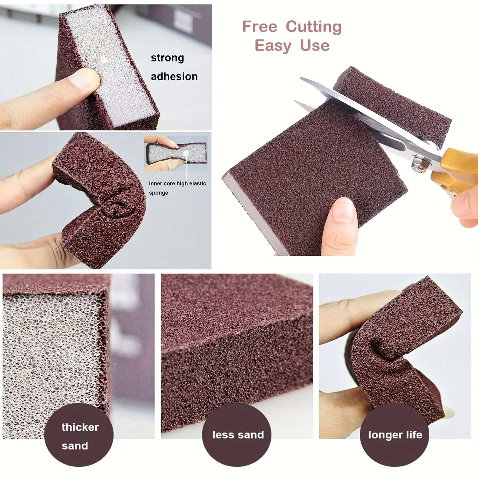 Diamond Sand Sponge Scrubber Tool For Scrubbing And Cleaning Pots And Pans