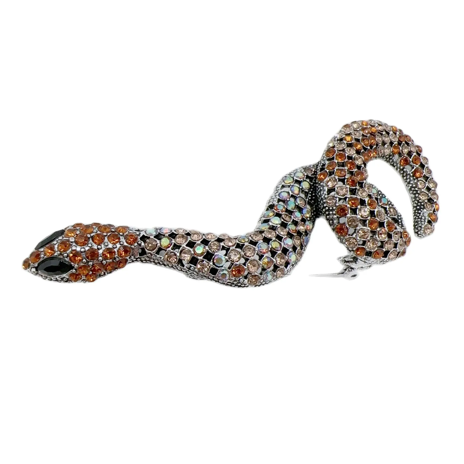 

Vintage men and women's zodiac snake water alloy inlaid diamond high-end ocean brooch versatile scarf buckle accessories