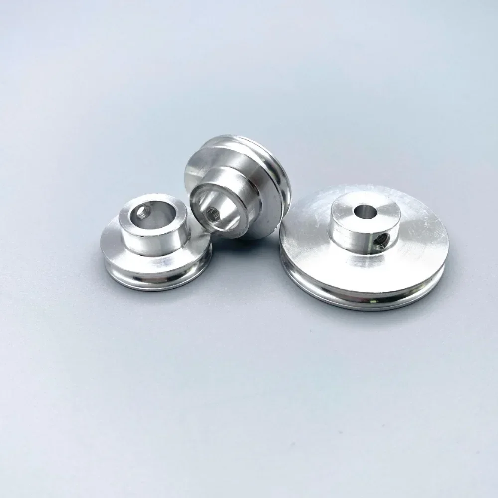 3MM U-Groove Aluminum Alloy 12/16/20/26/30/40MM Round Belt Pulley Wheel Metal Single Groove Pulley Wheel 3/3.17/4/5/6/7/8mm belt pulley
