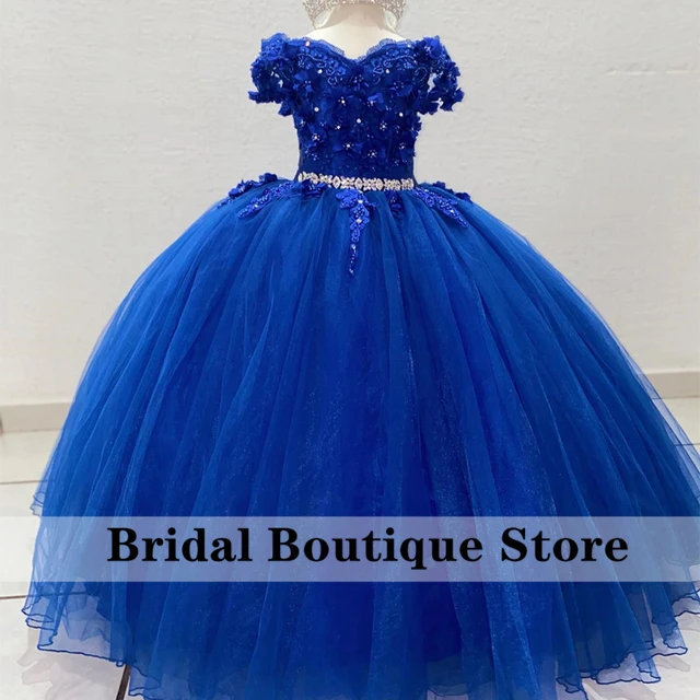 Royal Blue Party Dresses Girls  Child Wedding Dress Royal Blue - Kid Girl  Wedding - Aliexpress