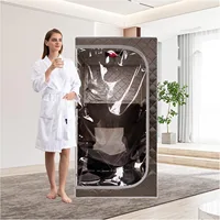 Portable Infrared Sauna Home Spa Detox Therapy with Upgrade Reinforced Chair Whole Front Clear Window L31.5 x W31.5 x H63 1