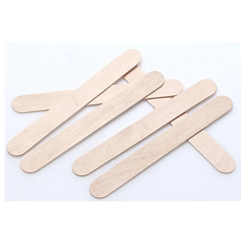 50 Pcs Wood Hard Wax Beans Spatula Set Wax Applicators Scrapers Sticks for Salon Home Face Eyebrows Body Beauty Wax Bean Stick 5