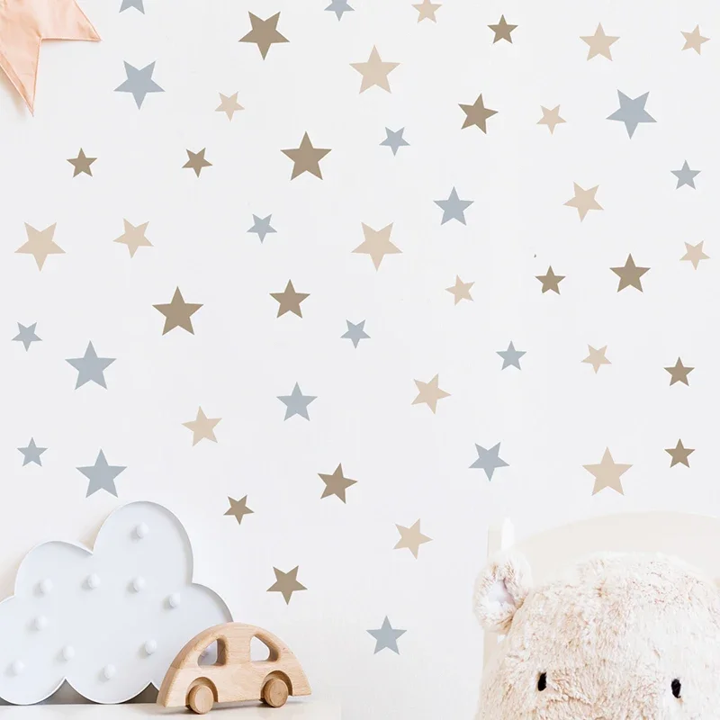 71pcs Boho Colorful Stars Wall Stickers For Children Room Baby Kids Room Nursery Wall Decals Home Decoration Decals