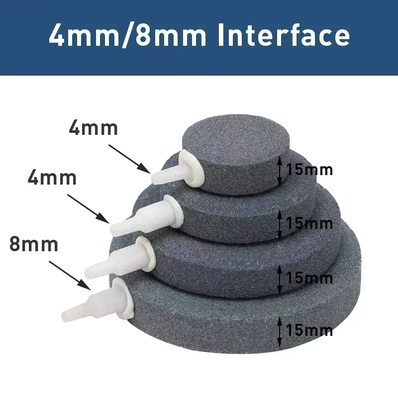 4/5/6/7/8cm Round Aquarium Air Stone Optional  Silent Air Pump Fish Tank Oxygen Kit Bubble Stone Aquarium Air Pump Accessories 3