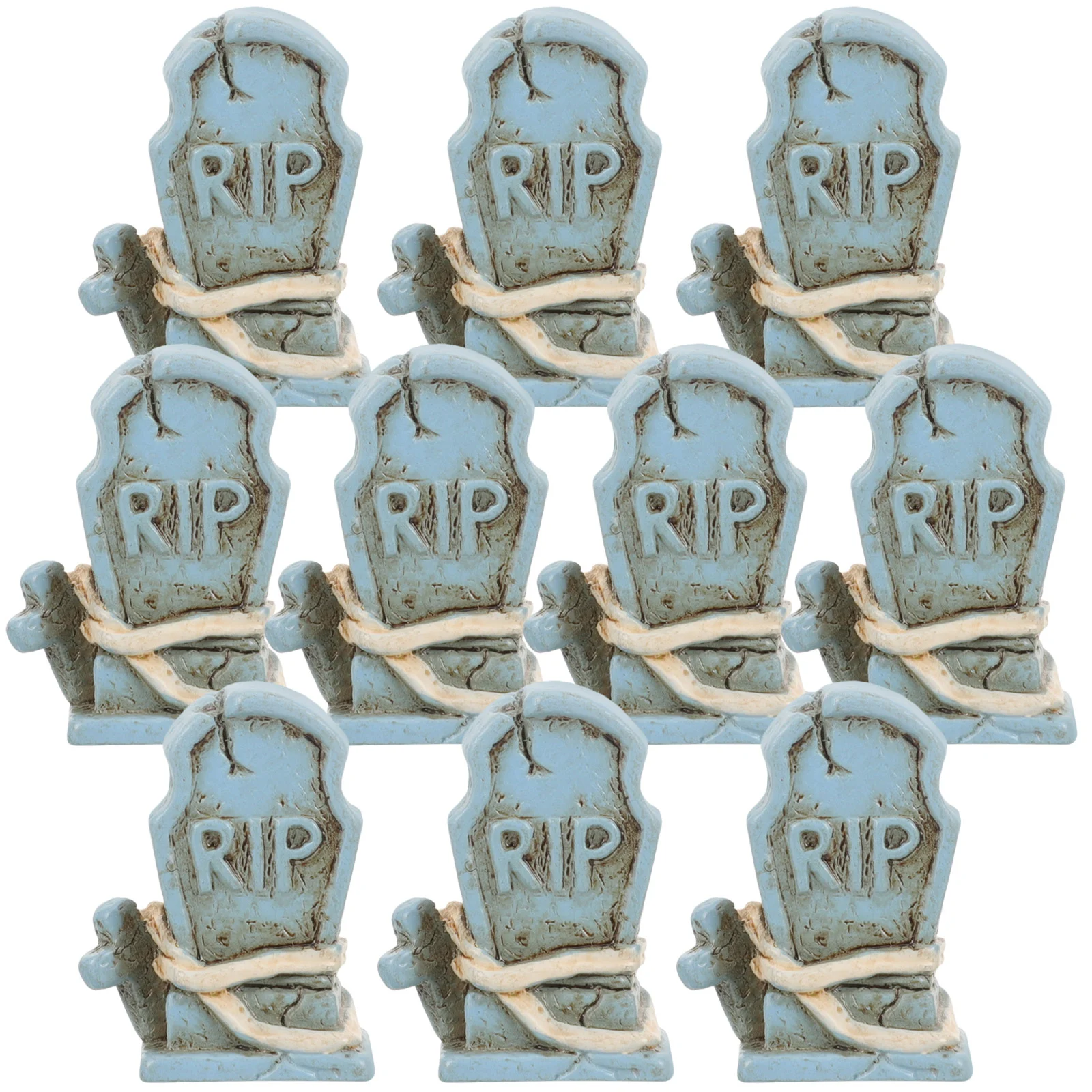 

10 Pcs Halloween Tombstone Grave Decorations for Cemetery Ghost Resin Crafts Mini Tombstones Props