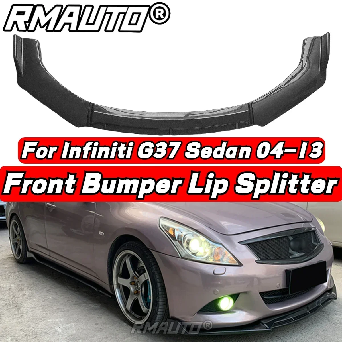 

G37 G25 Lip Gloss Black Car Front Bumper Splitter Lip Spoiler Diffuser For Infiniti G25 G37 2004-2013 Car Accessories Body Kit