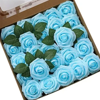 10/25/50Pcs Artificial Rose Flowers Foam Fake Faux Flowers Roses for DIY Wedding Bouquets Party Home Decor Garden Decoration 4