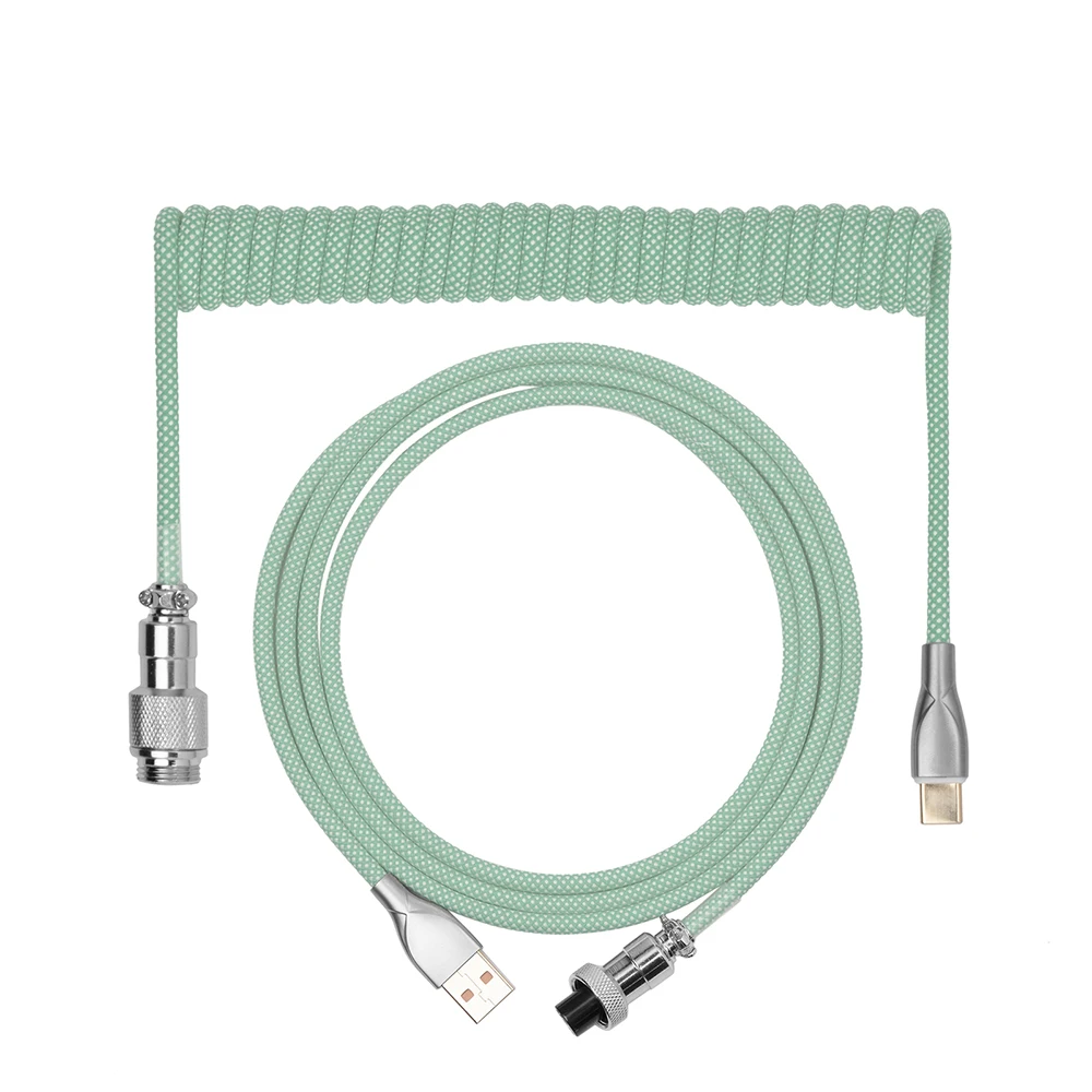 Epomaker-cabo Mecânico para Teclado Enrolado Tipo-c Usb a Tpu Conector Aviador Destacável para Jogos Macaron 18 m - Imagem 2
